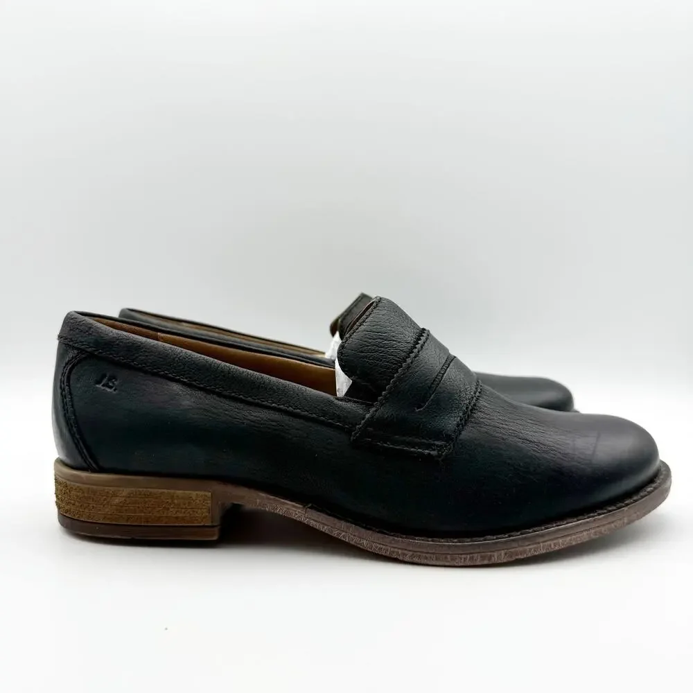 Josef Seibel Womens Sienna 96 Loafers EU 37 US 6.5 Black Washed Leather Shoe NIB